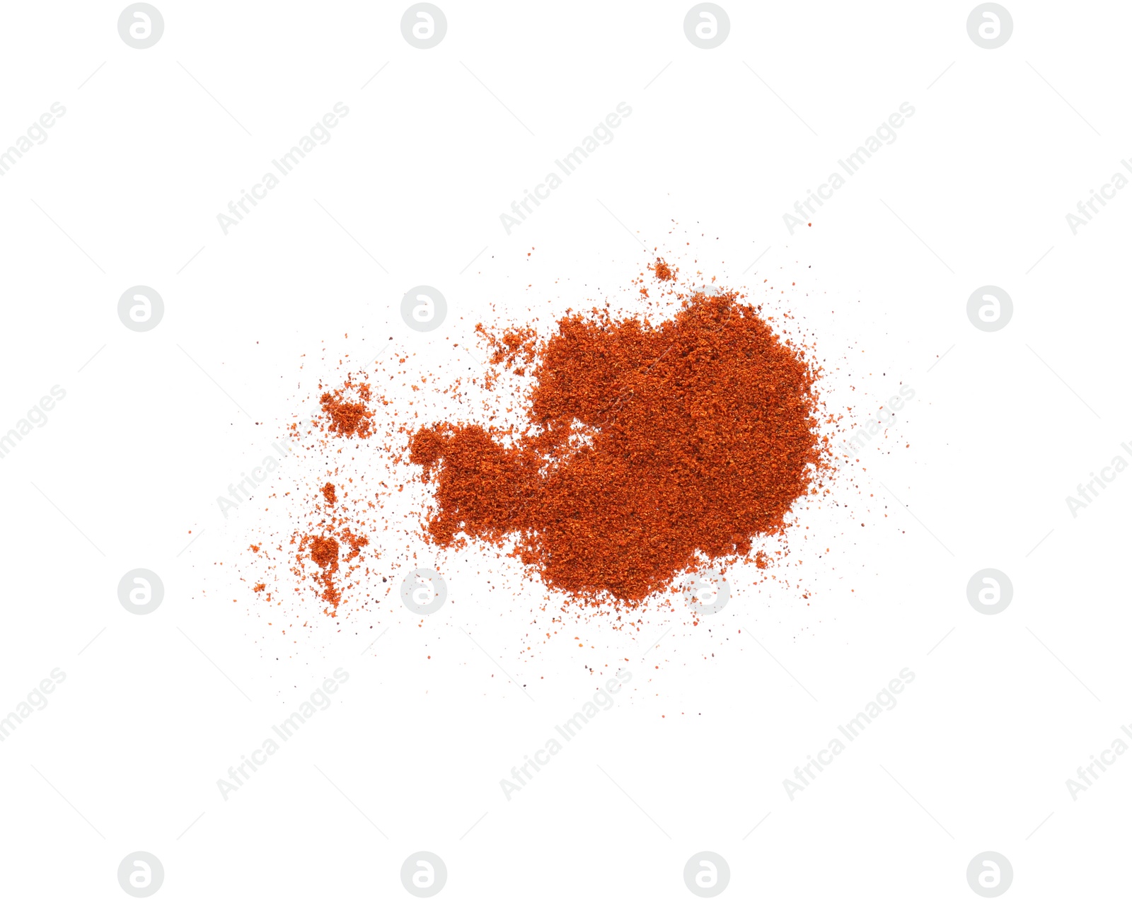 Photo of Aromatic paprika powder isolated on white, top view