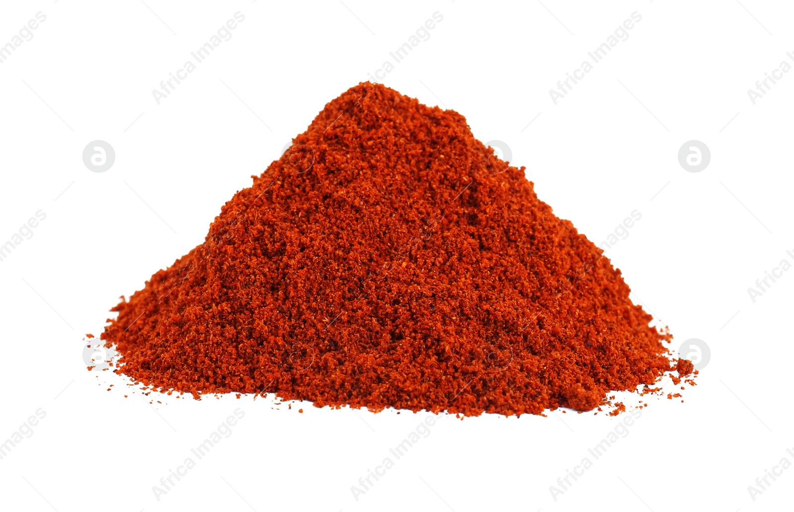 Photo of Heap of aromatic paprika powder isolated on white