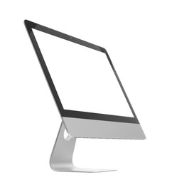 Photo of New computer isolated on white. Modern technology