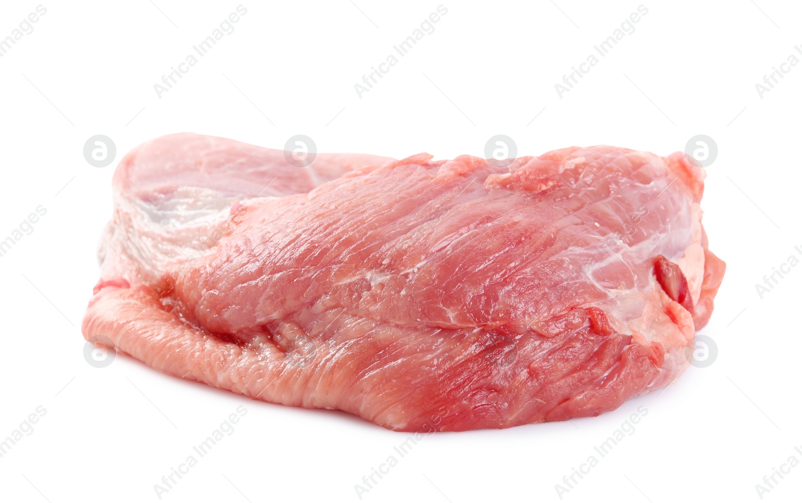 Photo of Piece of raw meat isolated on white