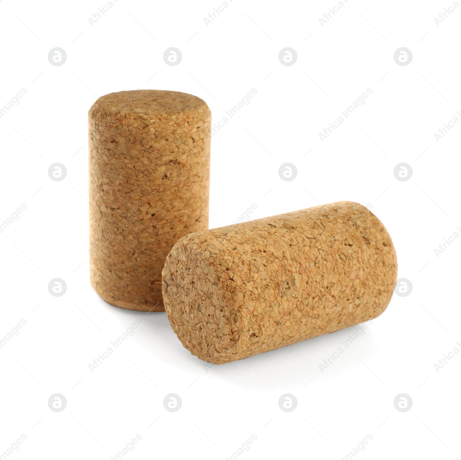 Photo of Wine corks on white background. Bottle cap