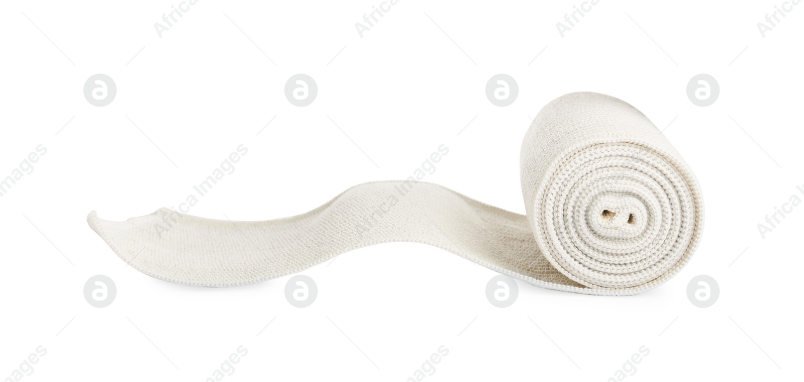 Photo of Medical bandage roll isolated on white. First aid item