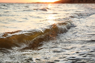 Photo of Beautiful view of sea coast at sunset