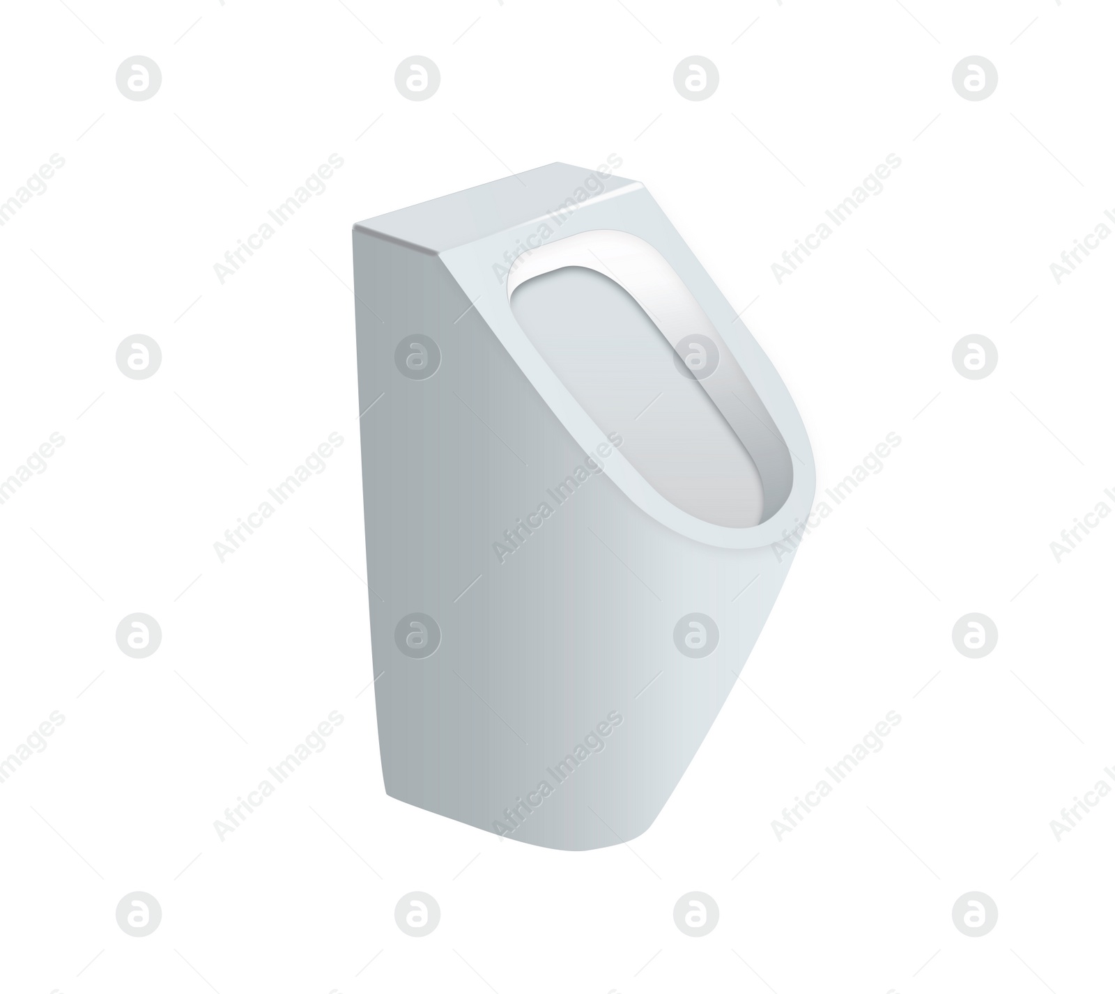 Image of White clean ceramic urinal on light background