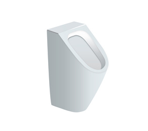 Image of White clean ceramic urinal on light background