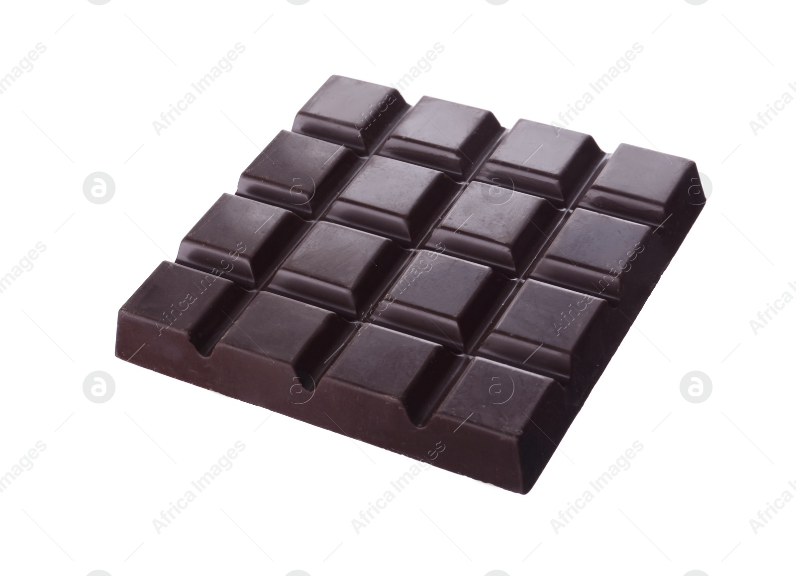 Photo of Tasty dark chocolate bar isolated on white