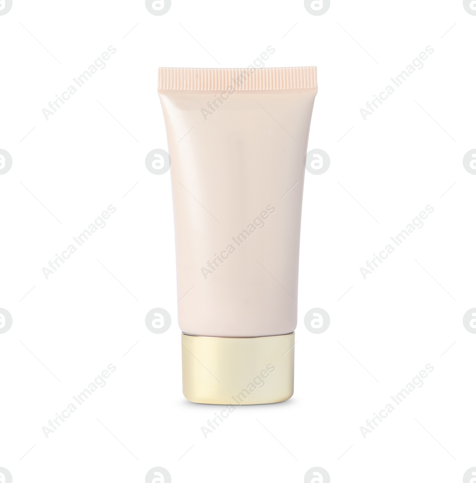 Photo of Tube of skin foundation isolated on white. Makeup product