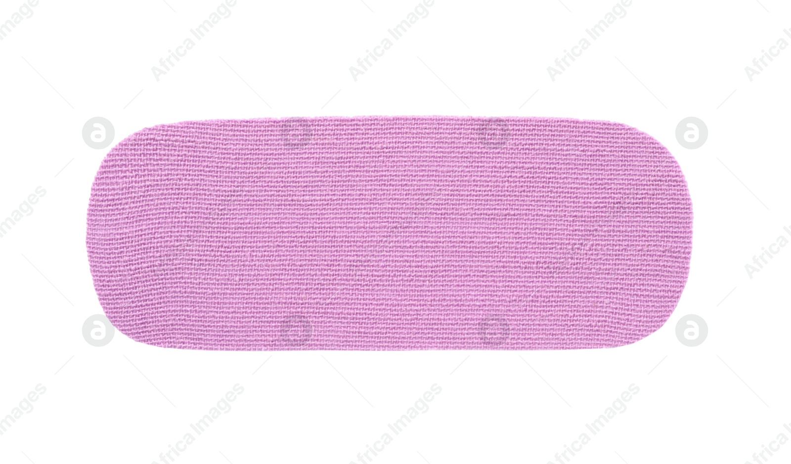 Photo of Violet kinesio tape piece on white background, top view