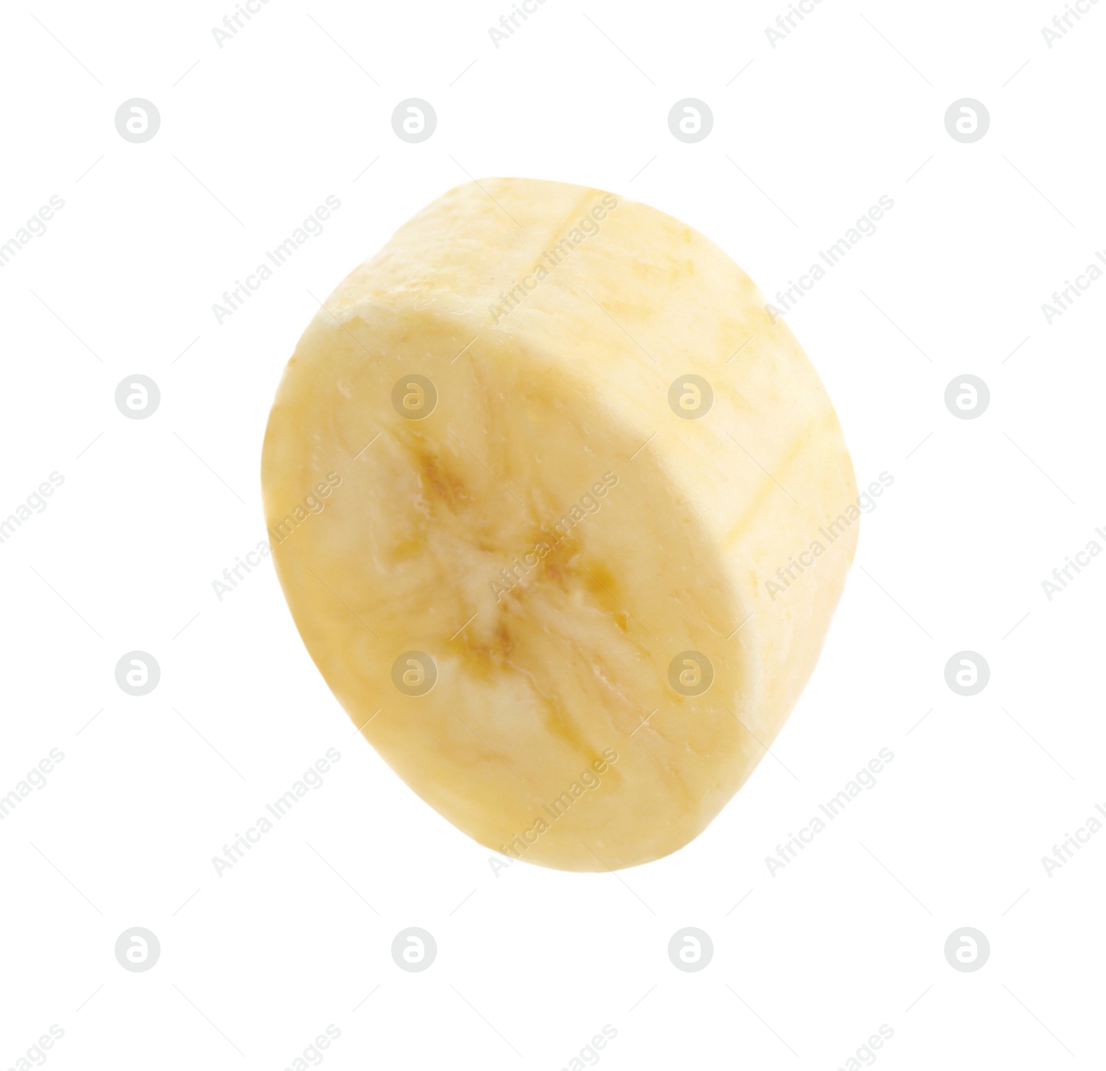 Image of Slice of tasty ripe banana isolated on white