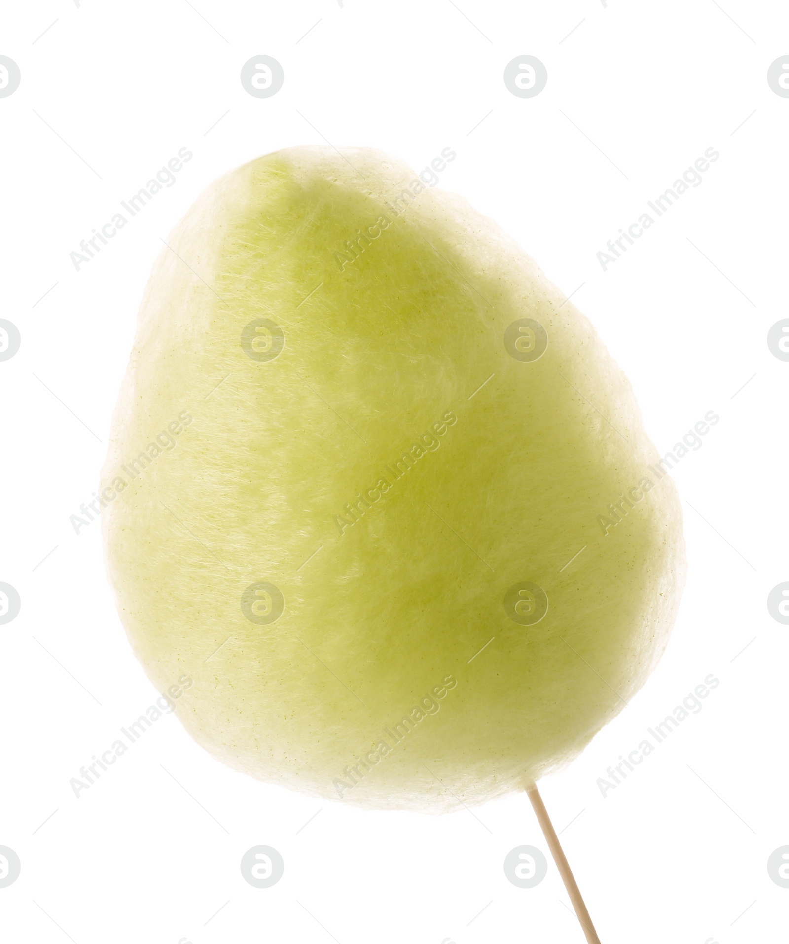 Photo of One sweet yellow cotton candy isolated on white