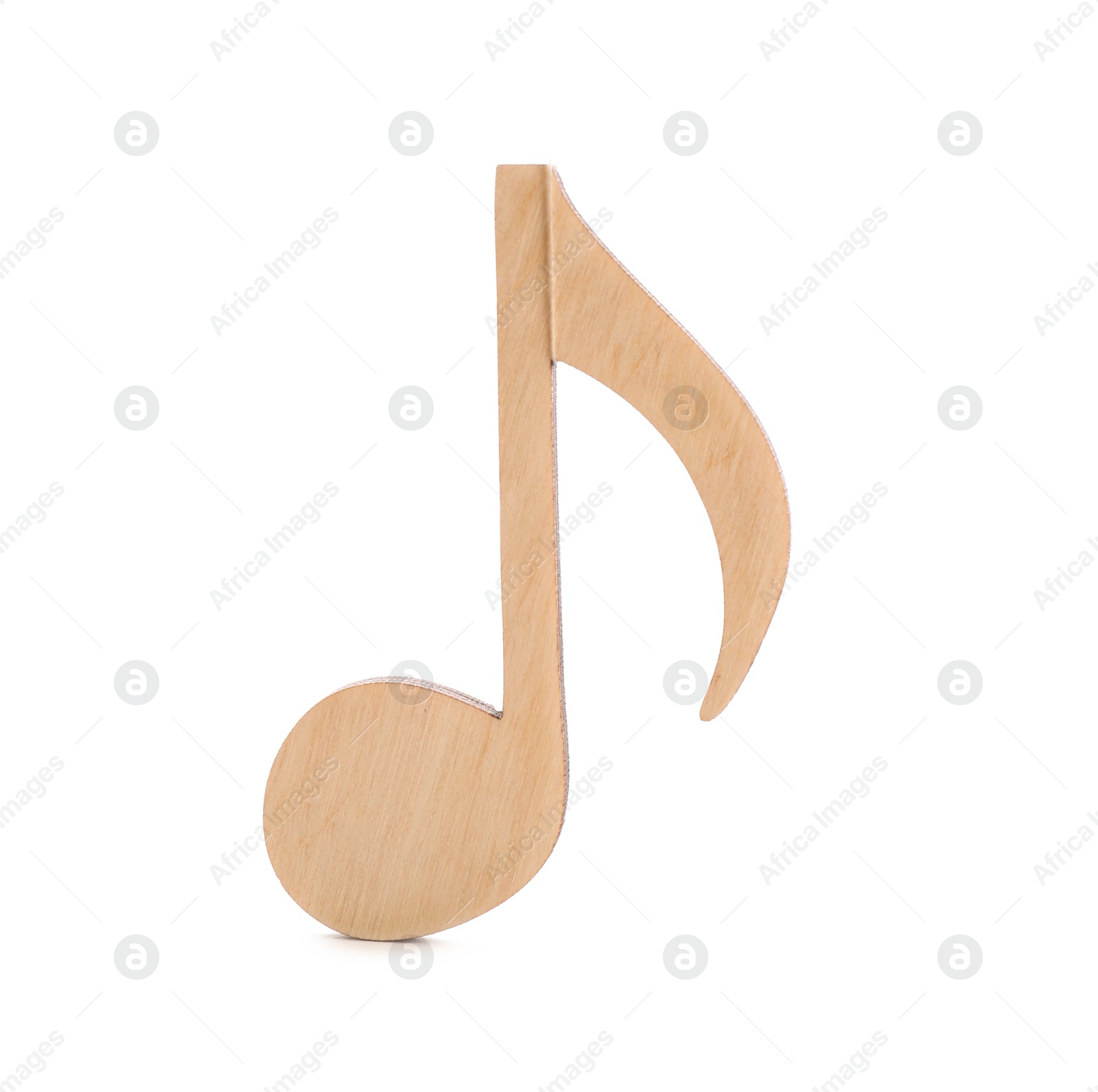 Photo of Wooden music note figure isolated on white