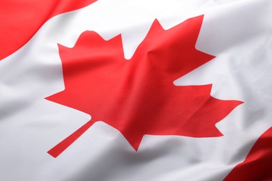 Photo of Flag of Canada as background, closeup view