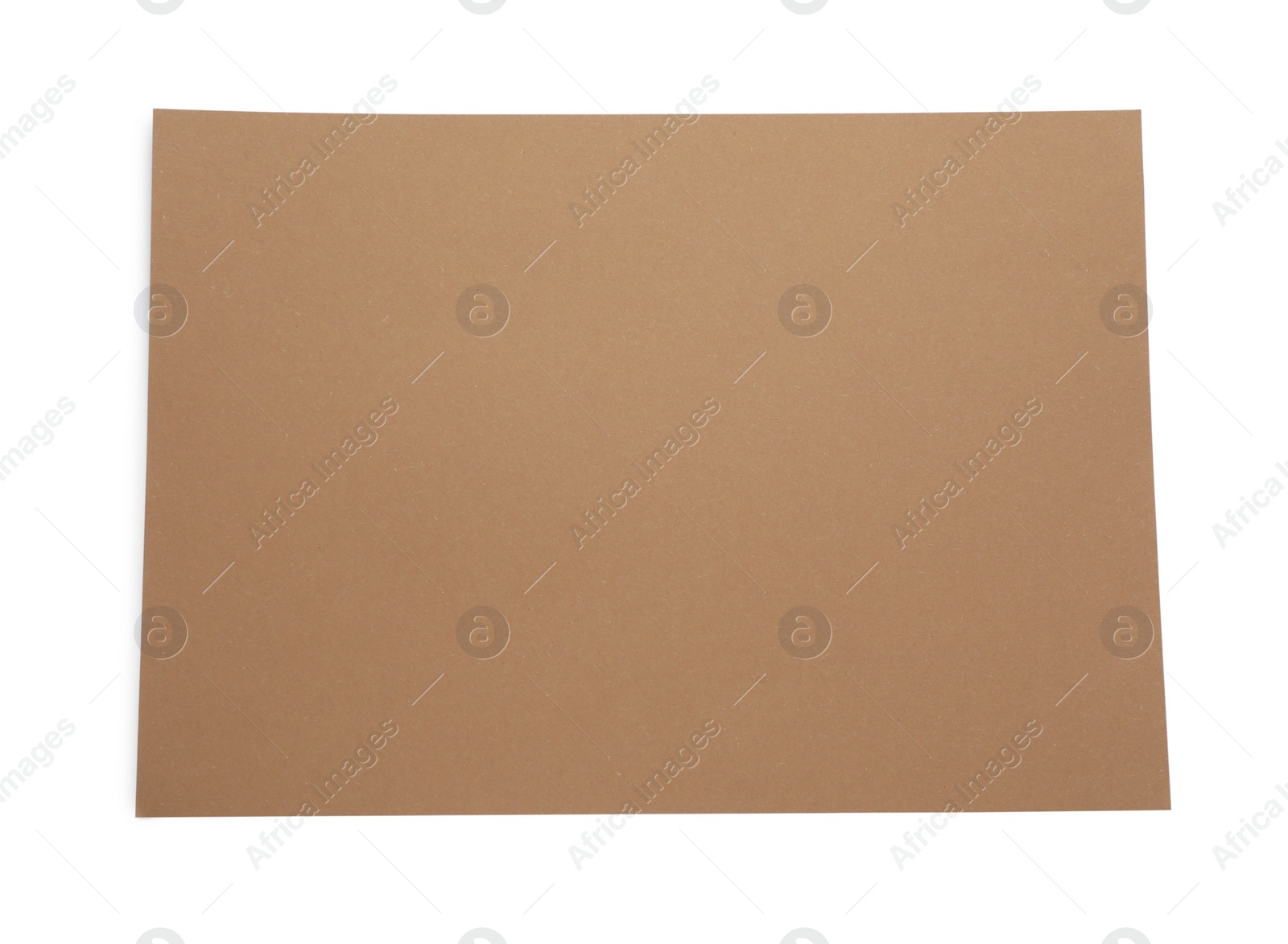 Photo of Sheet of brown paper on white background, top view