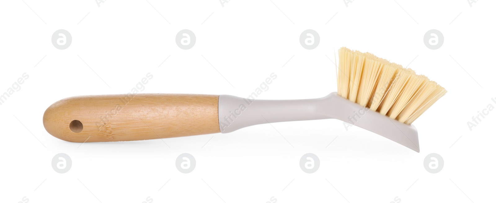 Photo of Cleaning supply. One brush isolated on white