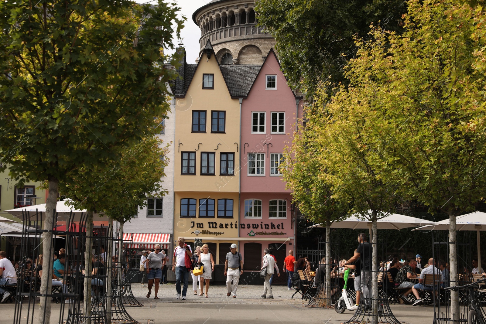 Photo of Cologne, Germany - August 28, 2022: Beautiful residential buildings on city street