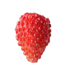 Photo of One ripe wild strawberry isolated on white