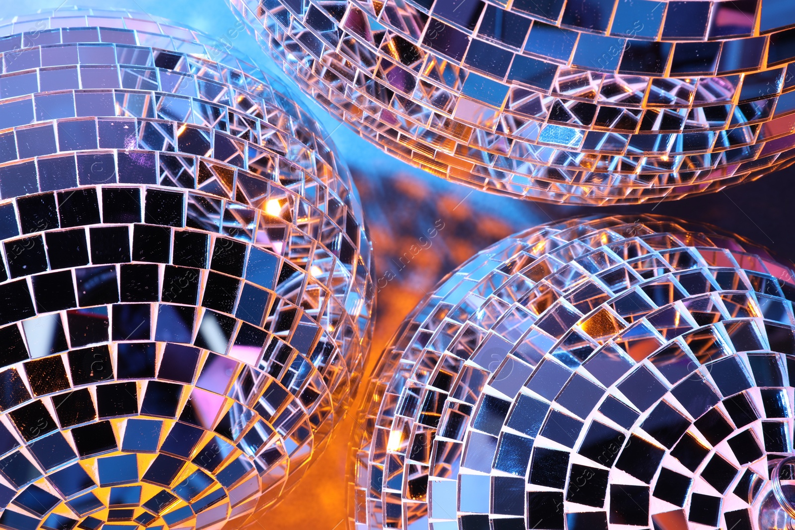 Photo of Closeup view of bright shiny disco balls