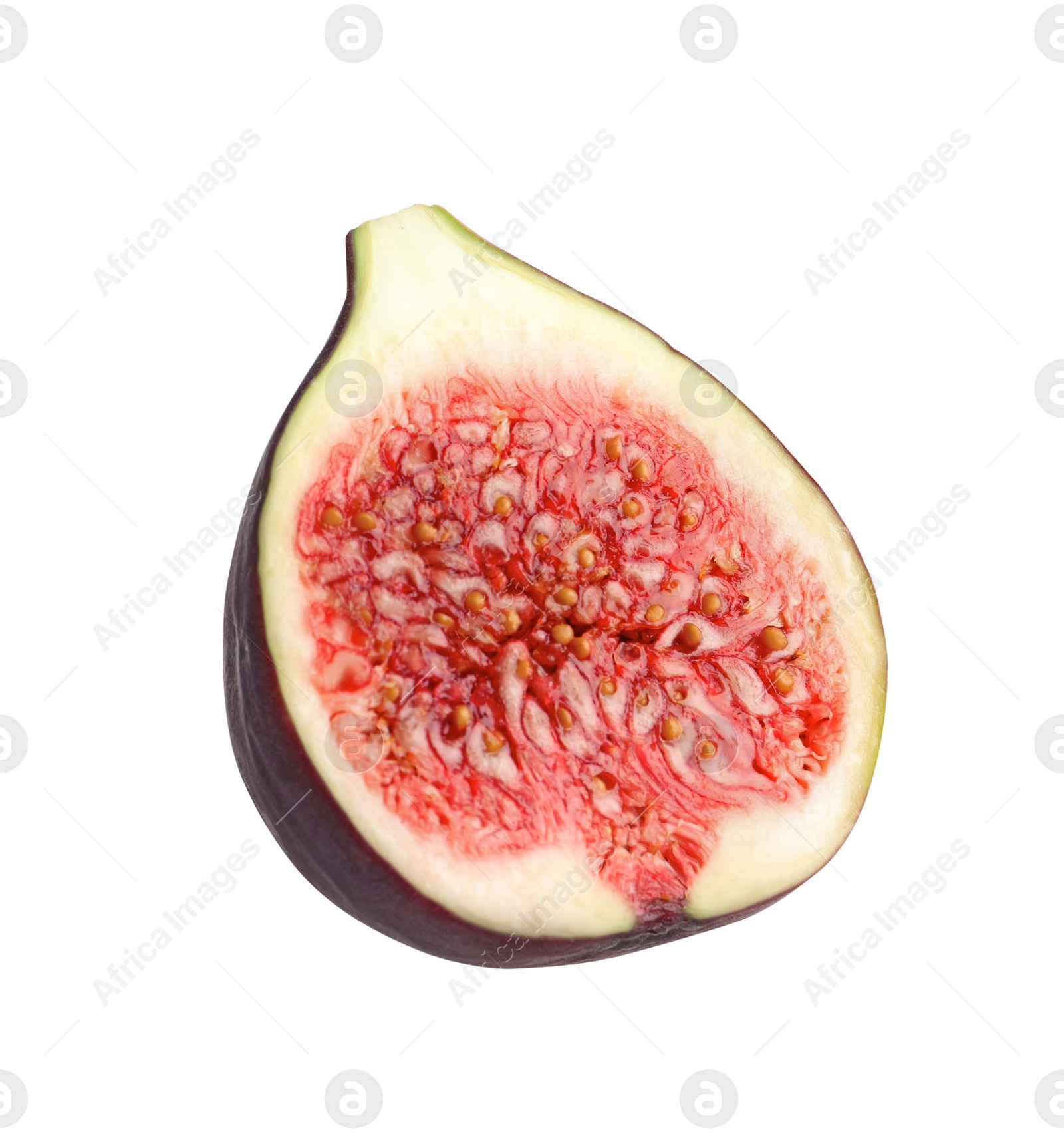 Photo of Half of fresh fig isolated on white