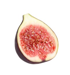 Half of fresh fig isolated on white