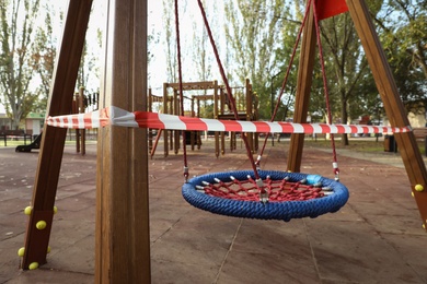 Empty children's playground closed during COVID-19 quarantine