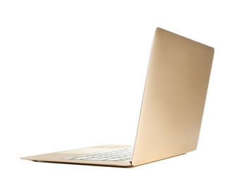 Photo of Laptop on white background. Modern technology