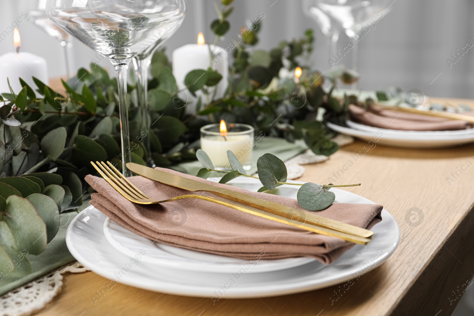 Photo of Stylish elegant table setting for festive dinner