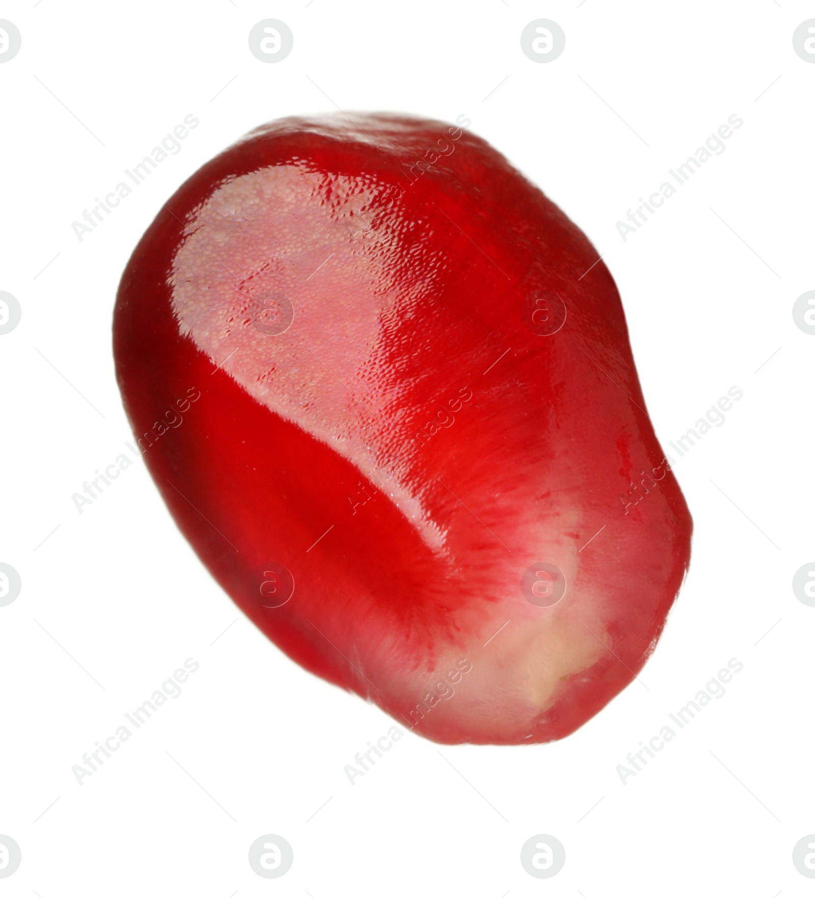 Photo of Juicy ripe pomegranate seed isolated on white