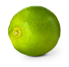 Fresh green ripe lime isolated on white