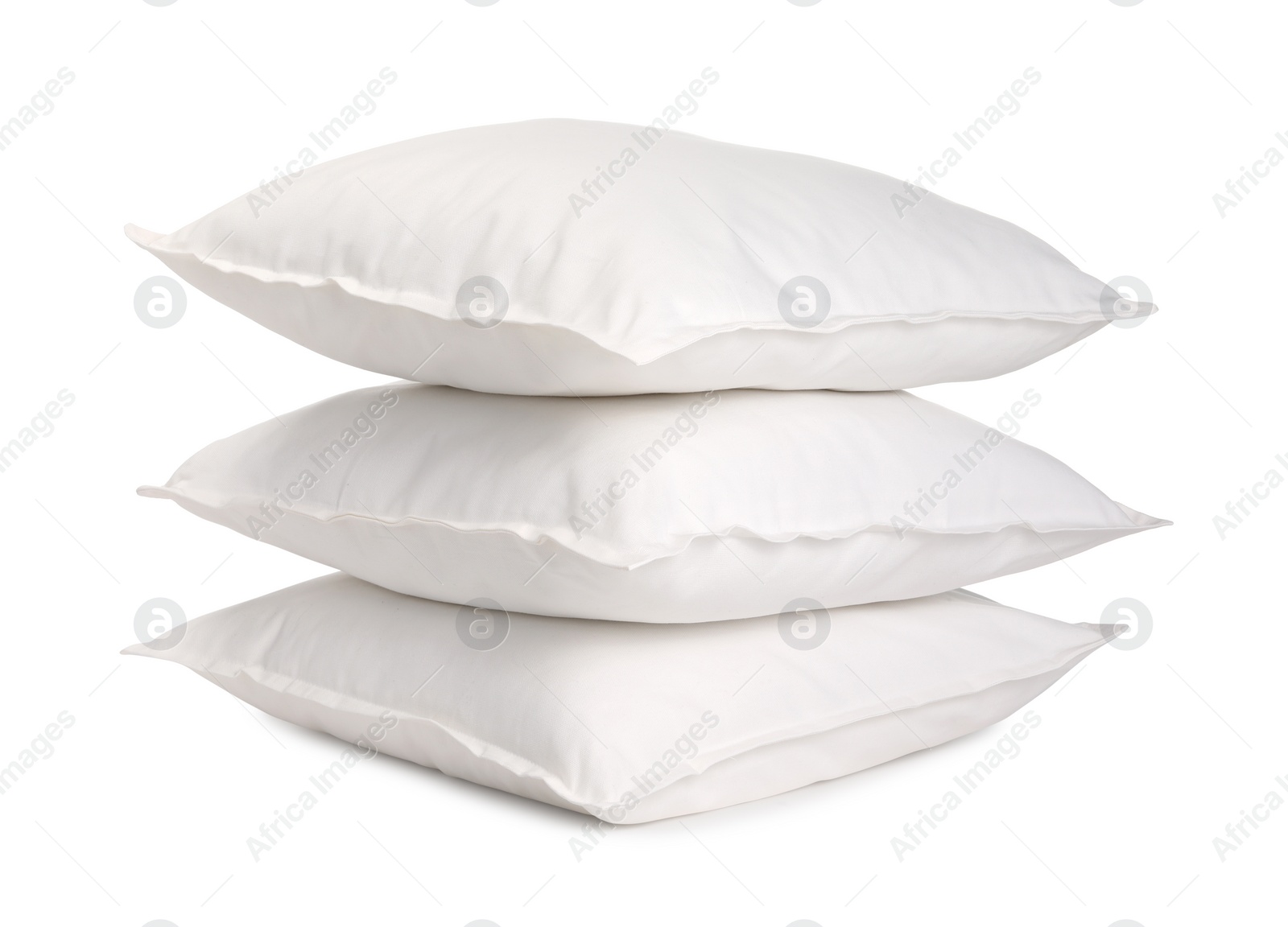 Photo of Stack of soft pillows isolated on white