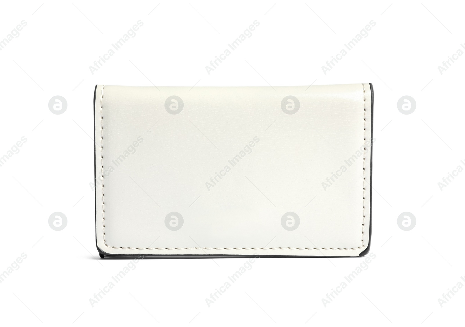 Photo of Leather purse isolated on white. Stylish accessory