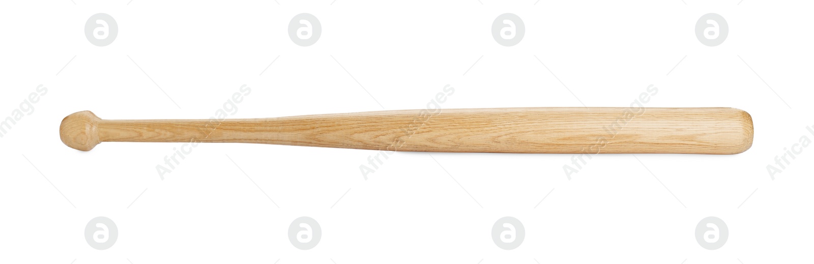 Photo of Wooden baseball bat isolated on white. Sports equipment