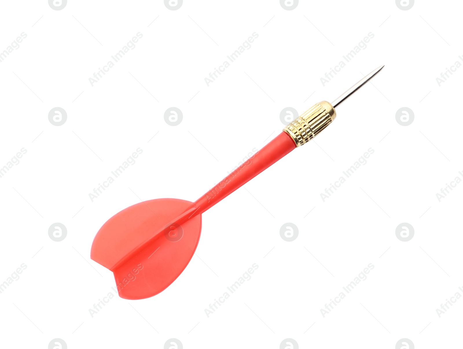 Photo of Single sharp red dart isolated on white