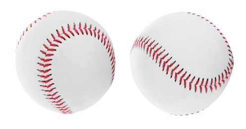 Two new baseball balls on white background