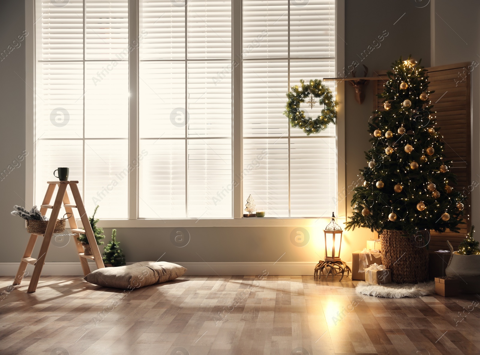 Photo of Beautiful living room interior decorated for Christmas