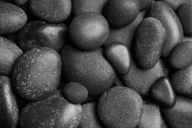 Photo of Many different stones as background, top view