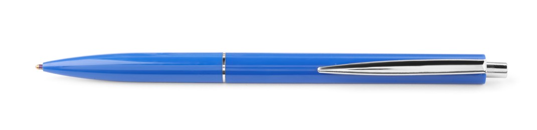 New stylish blue pen isolated on white