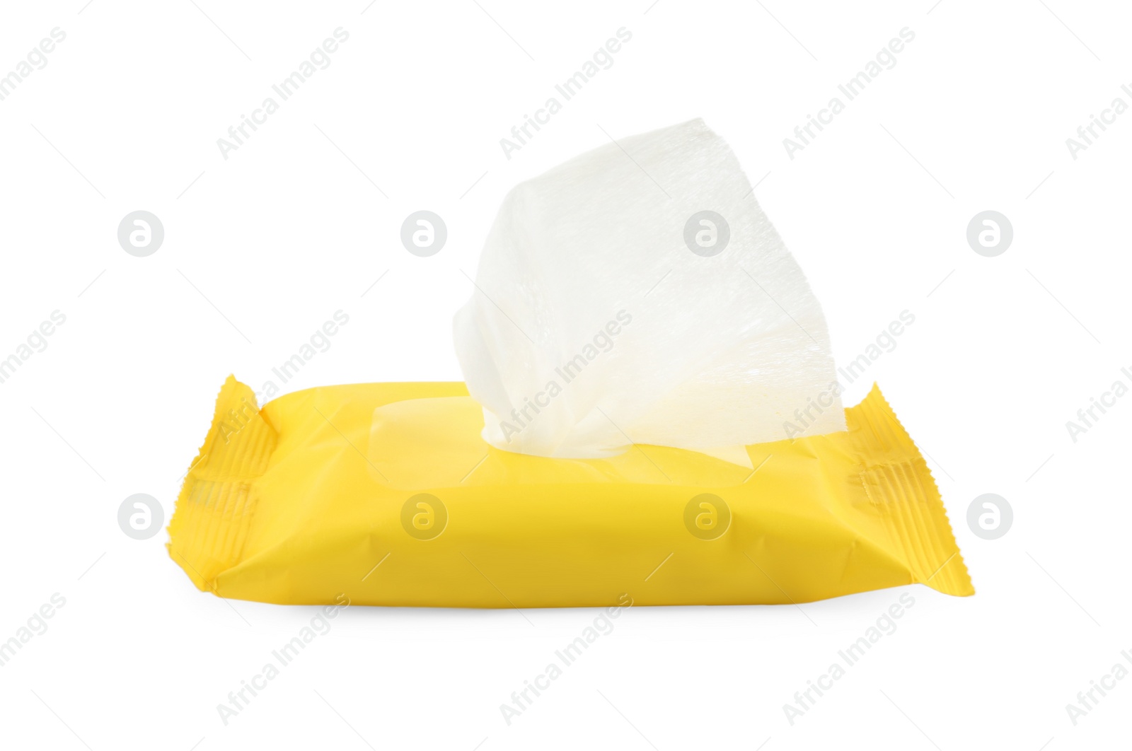 Photo of Wet wipes flow pack isolated on white