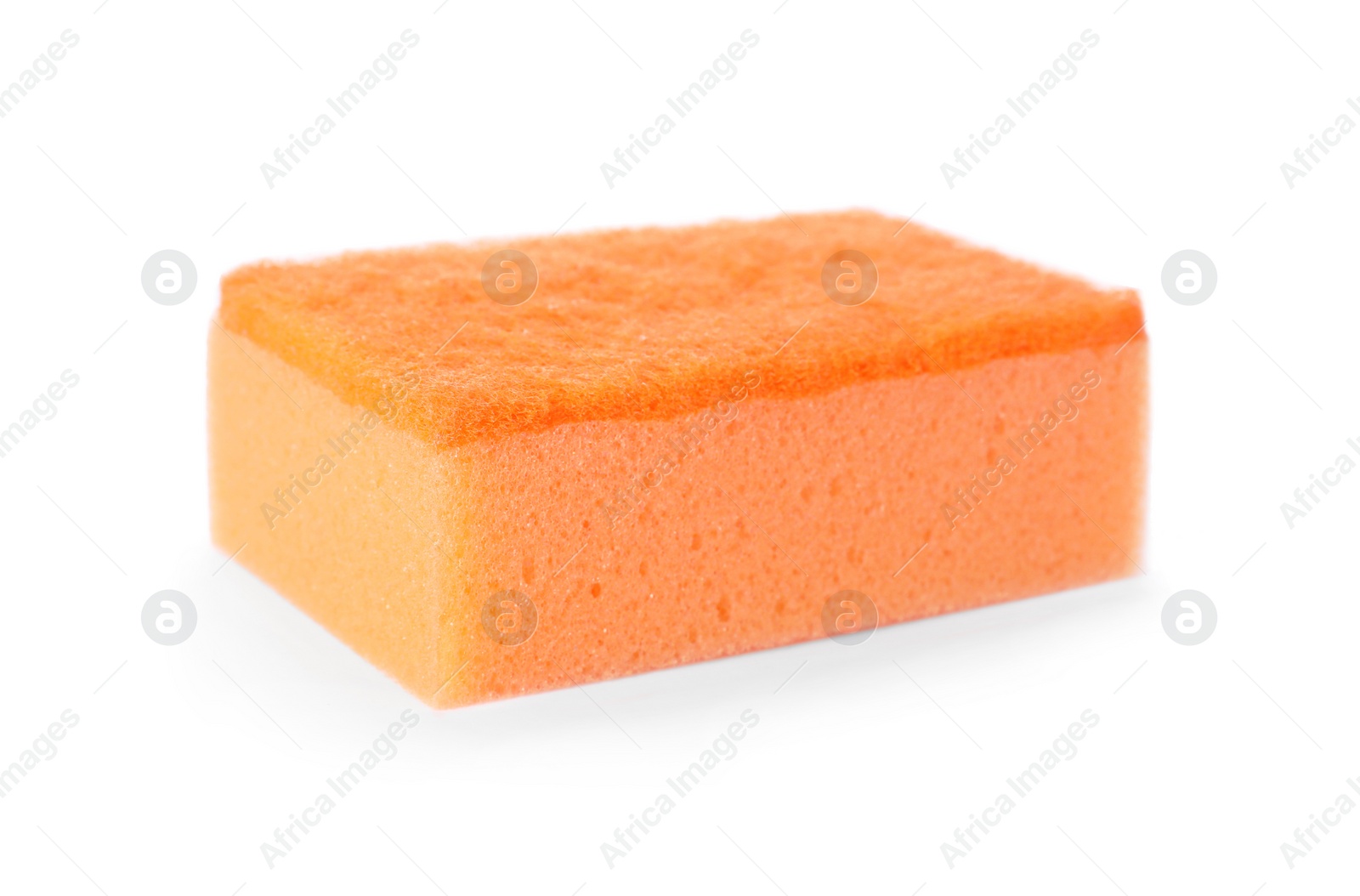 Photo of Cleaning sponge for dish washing on white background