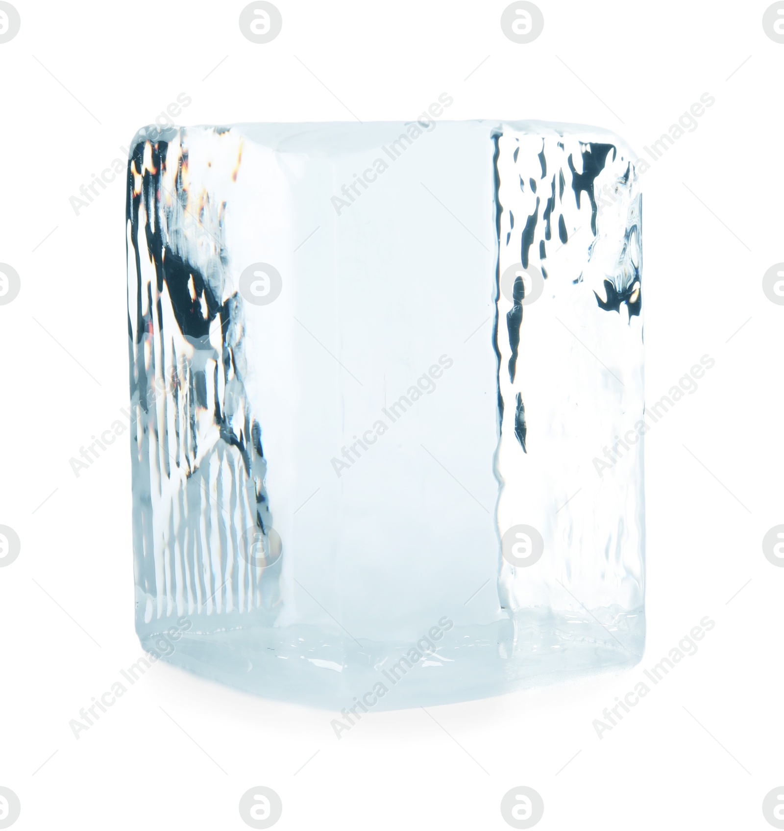 Photo of One block of ice isolated on white