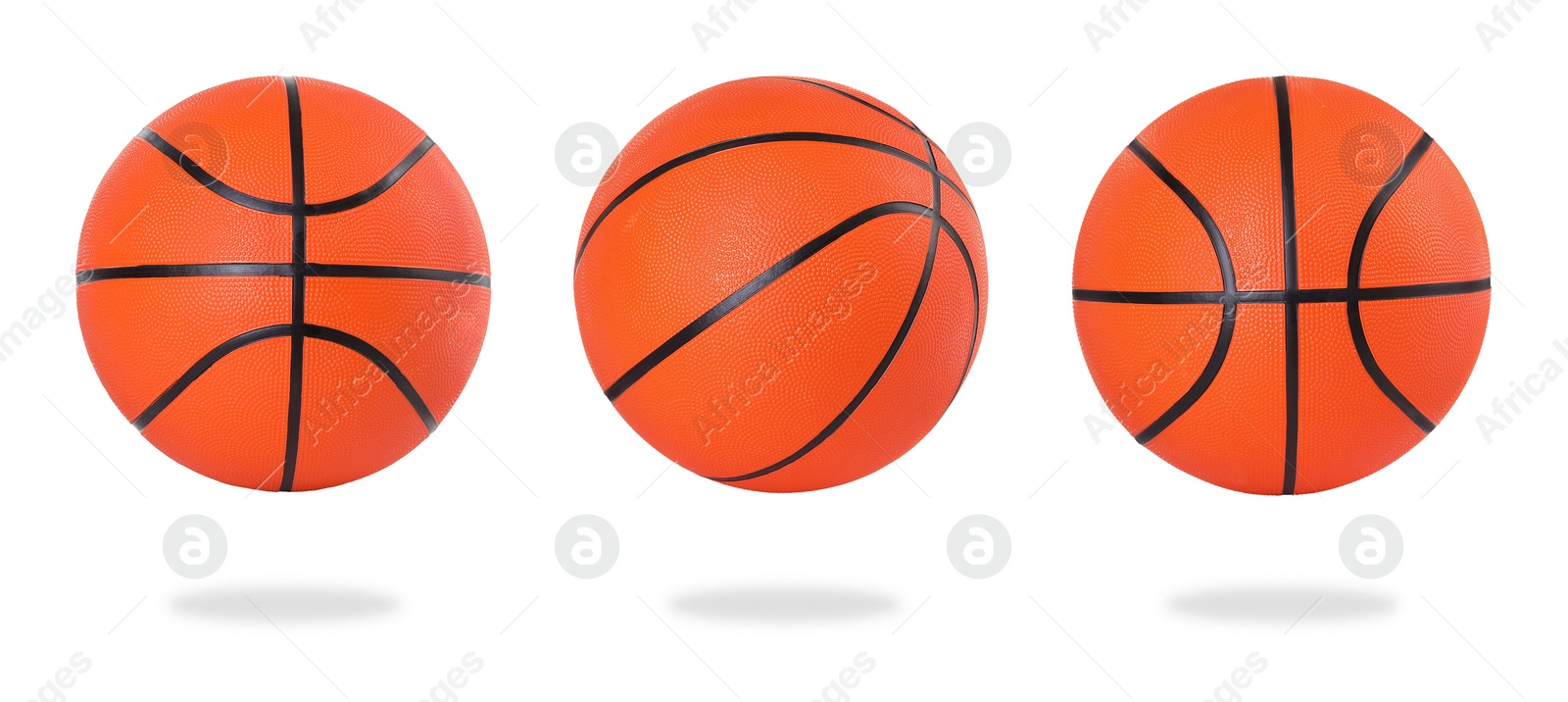 Image of Basketball ball isolated on white, different sides