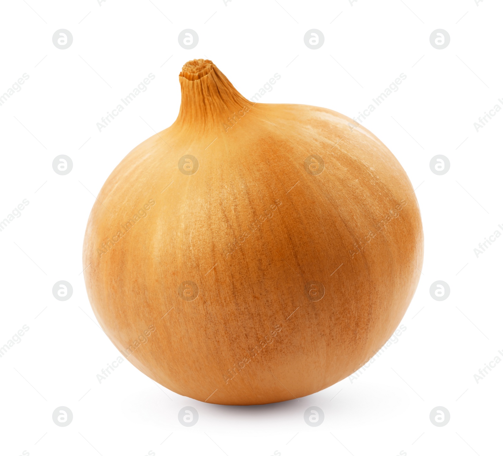 Photo of One yellow fresh onion isolated on white