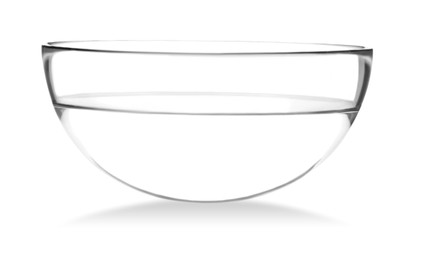 Glass bowl full of water isolated on white