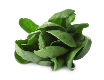 Photo of Bunch of fresh spinach isolated on white