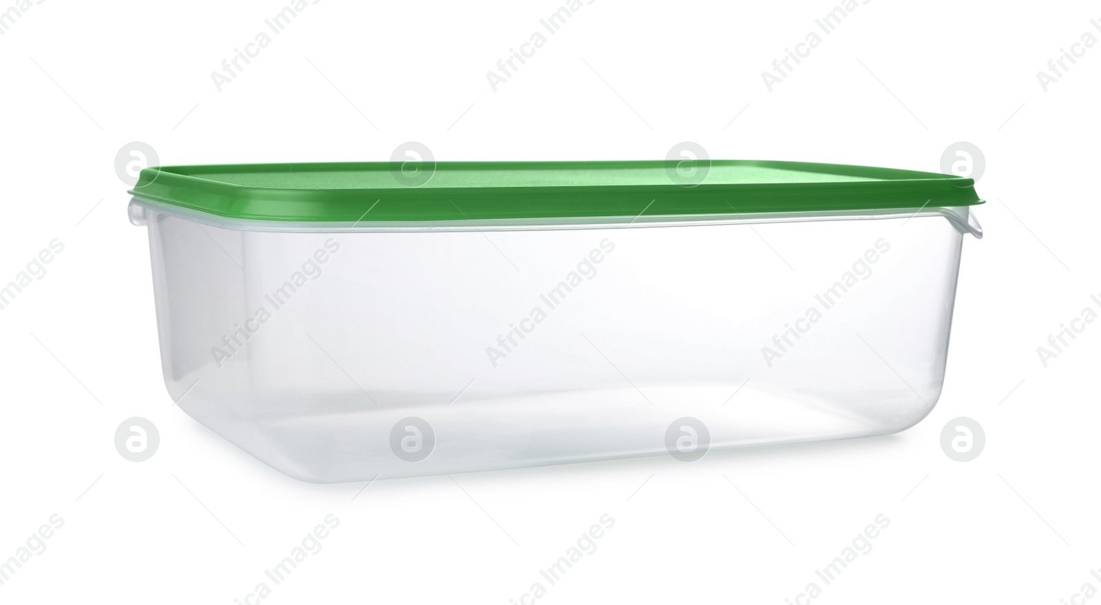 Photo of Empty plastic container for food isolated on white