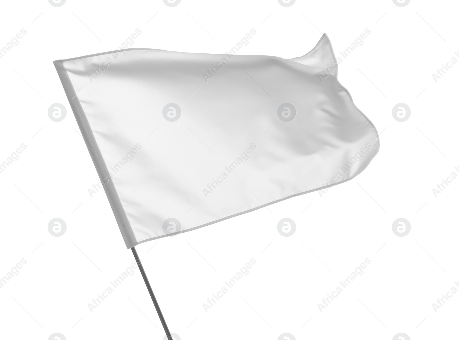 Photo of Blank flag isolated on white. Mockup for design