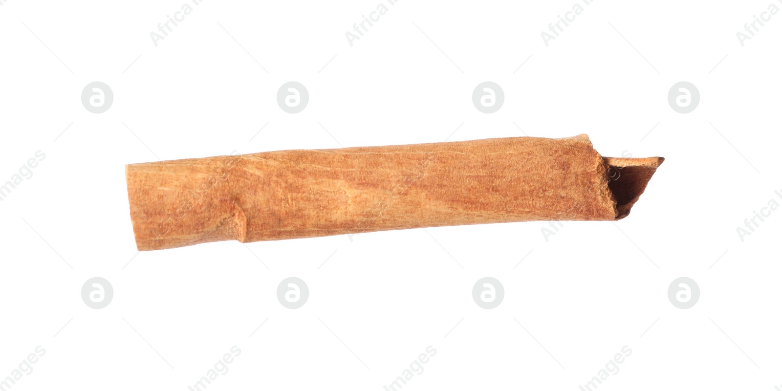 Photo of One aromatic cinnamon stick isolated on white