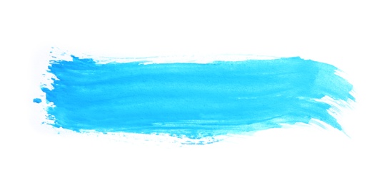 Abstract brushstroke of blue paint isolated on white