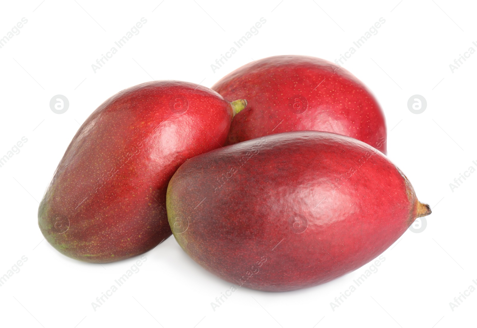 Photo of Delicious ripe juicy mangoes isolated on white