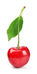 Delicious fresh sweet cherry on white background