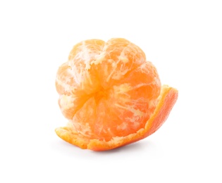 Whole fresh ripe tangerine on white background